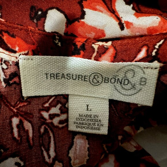 Treasure & Bond Abstract Floral Pullover Viscose Cami Tank Top Sz L NEW - Picture 4 of 7